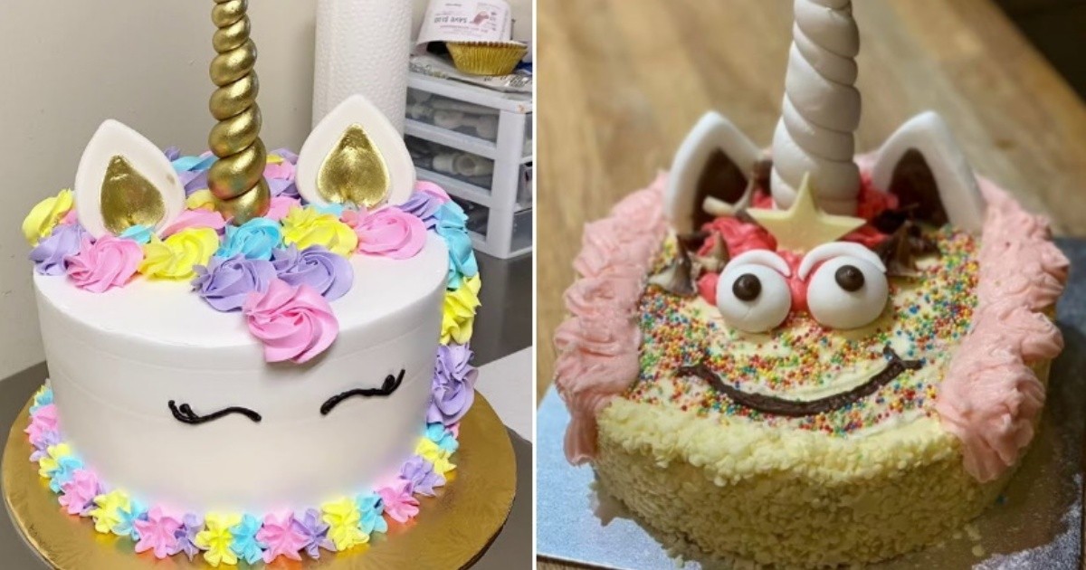 Pifie viral: intentó darle forma de unicornio la torta de cumpleaños de su  hija, pero le salió otra cosa | Rosario3