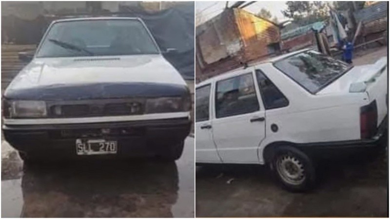 Fiat Duna, blanco, patente SLL 270. 