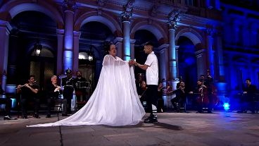 Una orquesta con músicos solistas fue convocada por el Ministerio de Cultura de la Nación para celebrar la fiesta.