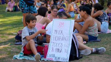 La movilización por el centro de Rosario este miércoles.