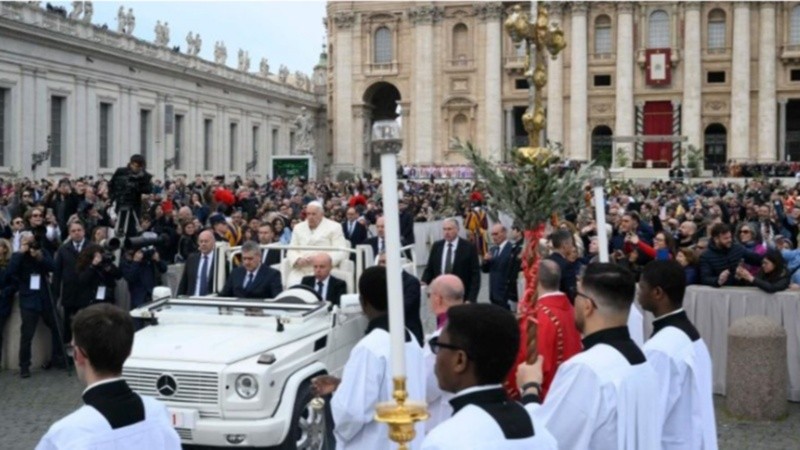 El Papa en la ceremonia de este domingo.