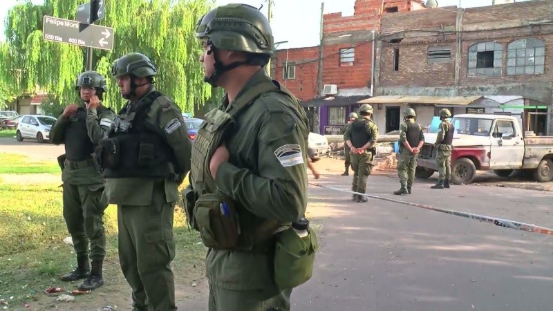 Gendarmería cercó toda la zona después del ataque.