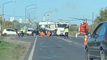 Por el siniestro vial se cortó el tránsito en la ruta.