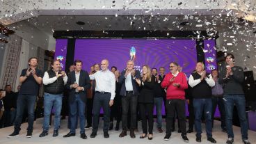 El gobernador de Jujuy, Gerardo Morales, celebró por la noche la victoria de su espacio en las elecciones de gobernador de la provincia .