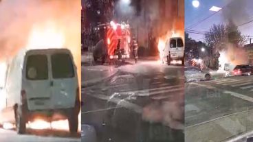 La mujer estacionó y al salir del vehículo detectó el fuego que se producía en el capot.