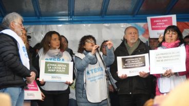 Los docentes en una jornada de movilización por Jujuy.