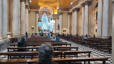 La catedral durante la celebración de la misa de este martes, tras la despedida de Soplo de Dios