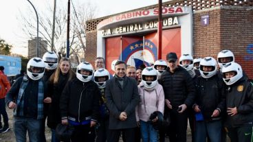 Giuliano en el estadio Gabino Sosa con la campaña federal.