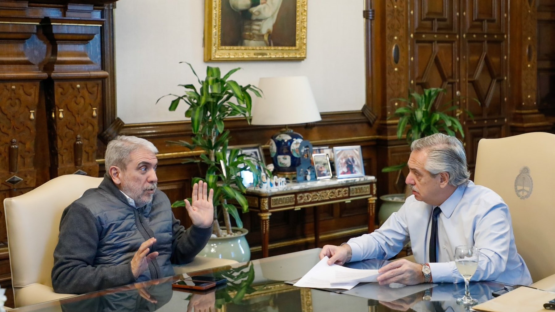 El mandatario y el ministro se encontraron en la Casa Rosada este jueves.