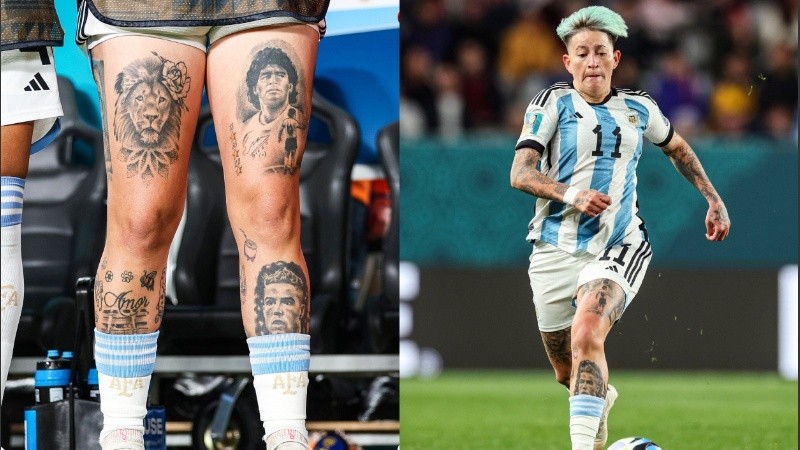 La ex jugadora de Boca tiene tatuado a Maradona y Cristiano Ronaldo.