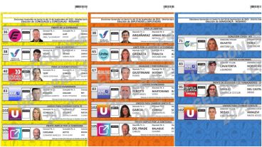 Concejales, de amarillo; diputados de naranja; y senadores de azul.