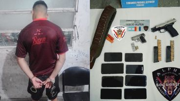 Insaurralde recapturado en Las Flores, y algunos de los objetos secuestrados en el operativo