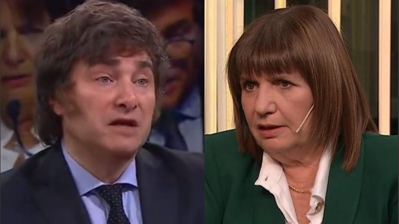 Los candidatos Javier Milei y Patricia Bullrich.