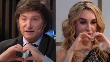 Javier Milei y Fátima Florez, en la mesa de Mirtha Legrand.