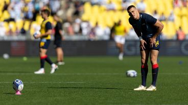 El rosarino Emiliano Boffelli le apunta al partido de cuartos ante Gales.