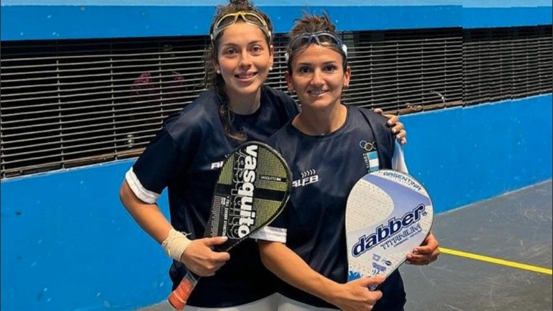 Cynthia Pinto y María García se llevaron la medalla dorada en la modalidad trinquete femenino de la pelota vasca.