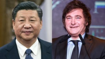 El presidente de de China, Xi Jinping, y el mandatario electo de Argentina, Javier Milei.