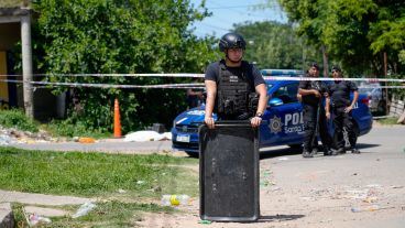 La escena del crimen este lunes en barrio Casiano Casas