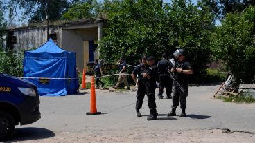 La escena del crimen este lunes en barrio Casiano Casas