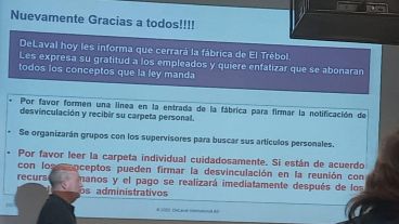 El "mensaje de despedida" con el que se encontraron los empleados al ingresar este martes a la planta