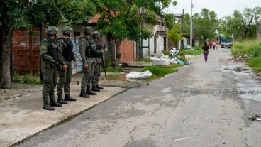 Los gendarmes en Los Pumitas.