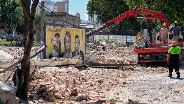 Así quedó el predio tras el desmoronamiento del muro.