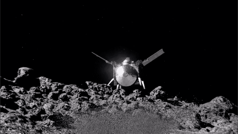 Simulación del encuentro entre la sonda Osiris-Apex y el asteroide Apophis.