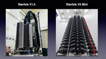 Ensamble de satélites de Starlink.