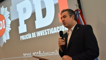 Cococcioni en el acto de la PDI este domingo.