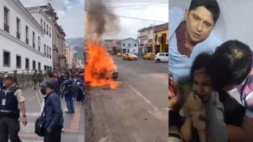 Capturas de los videos de la violencia en Ecuador.