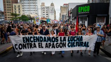 La manifestación por el centro de la ciudad.