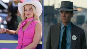 Margot Robbie y Cillian Murphy, protagonistas de "Barbie" y Oppenheimmer", respectivamente.