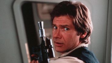 El actor Harrison Ford como "Han Solo" en "La guerra de las galaxias".