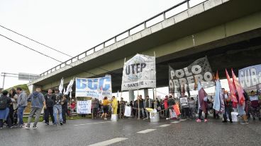 Organizaciones sociales en una protesta a nivel nacional.