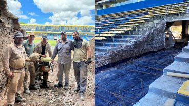 Las obras en el Gigante de Arroyito en la parte de Cordiviola.