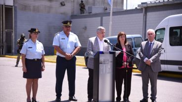 Bullrich en la presentación del Sistema Integral de Gestión para Personas Privadas de la Libertad de Alto Riesgo en enero pasado en Ezeiza.-