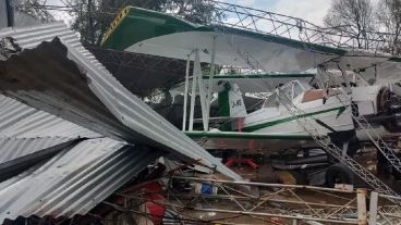 Graves destrozos en el aeroclub de 9 de Julio, en el centro de la provincia de Buenos Aires.