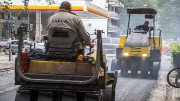 Así avanzaba la repavimentación en el primer tramo del plan en calle España.