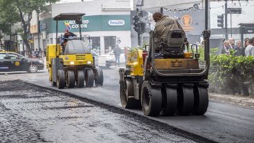 Así avanzaba la repavimentación en el primer tramo del plan en calle España.