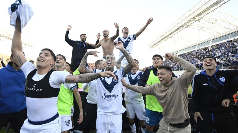 Festejo velezano en San Nicolás.