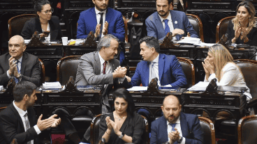 Nicolás Mayoraz y Romina Diez, entre los santafesinos que votaron a favor.