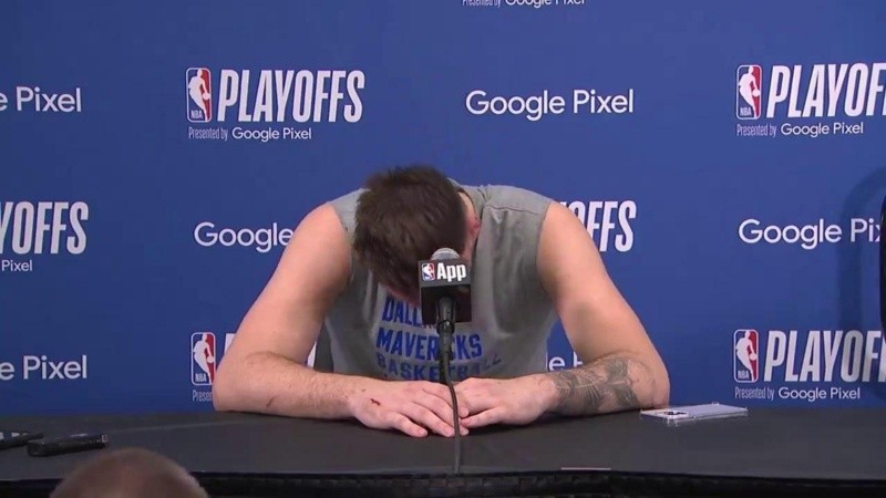 Doncic vivió un momento inesperado durante la conferencia de prensa.