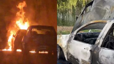 El auto incendiado estaba estacionado en Francia y 24 de Septiembre.