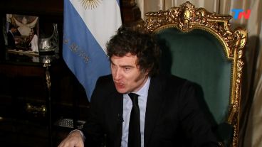 Javier Milei en el sillón de Rivadavia.