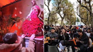 Antonio Ventura recibió la bendición de Leda en Buenos Aires.