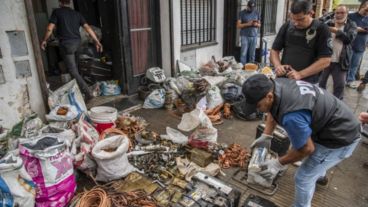 Una de las inspecciones que culminaron con el secuestro de metales.