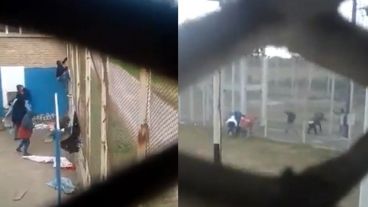 El momento de la huida de los internos del predio penitenciario.