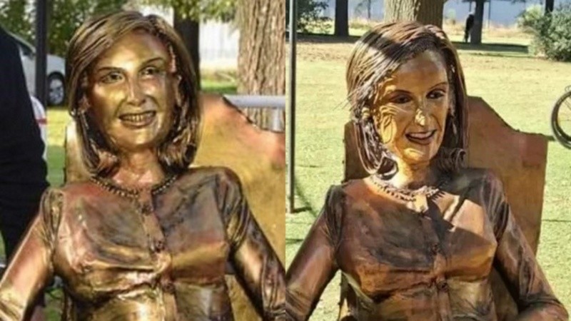 El antes y después de la estatua de Mirtha Legrand.