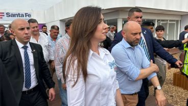 La vicepresidenta Villarruel recorrió Agroactiva con Puccini, ministro provincial de Desarrollo Productivo.