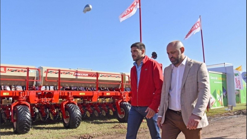 Pullaro y Puccini en la inauguración de Expoagro 2024 (archivo)